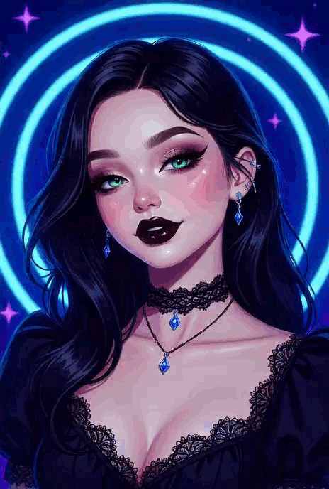 Klara winking in goth skin