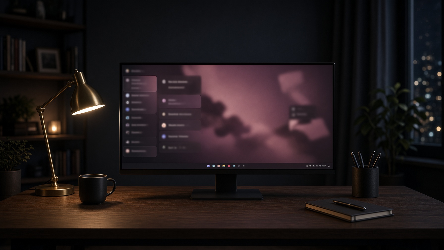 A quiet desk and a Plasma desktop — the kind of room where you ask Klara first